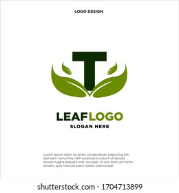 Letter T Green Leaf Logo Design Stock Vector (royalty Free) 1704713899 