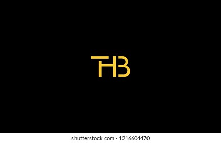 LETTER T, H AND B LOGO WITH NEGATIVE SPACE EFFECT FOR LOGO DESIGN OR ILLUSTRATION USE