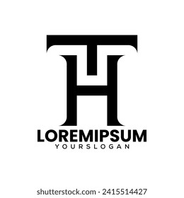 letter t h icon logo design 