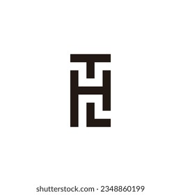 Letter T, H and L square geometric symbol simple logo vector