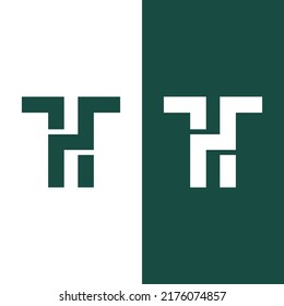 Logo de la letra T y H. Logotipo simple