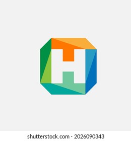 Letter T H Logo Vector Colorfull