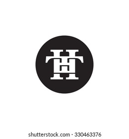 letter T and H monogram circle logo