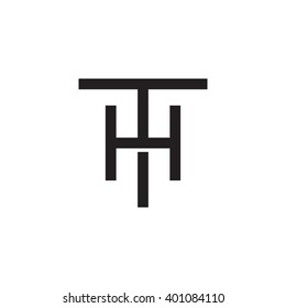 letter T and H monogram logo black