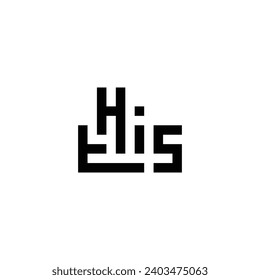 Letter t, H, i and s square geometric symbol simple logo vector