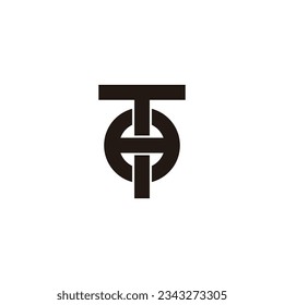 Letter T and H, square circle geometric symbol simple logo vector