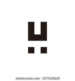 Letter T and H square geometric symbol simple logo vector