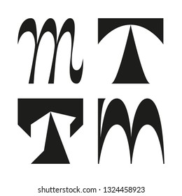 LETTER T. HAND LETTERING. LOGO LETTER T