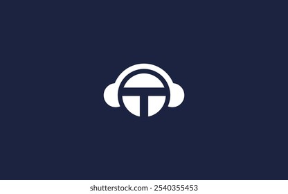 Letra t con el icono del logotipo de los auriculares Vector de diseño de inspiración de Plantilla