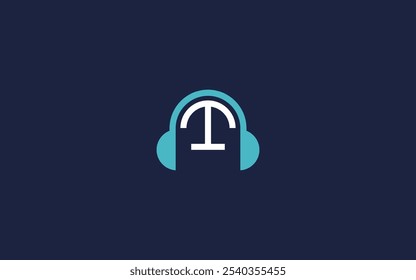 Letter t with headset logo icon design vector design template inspiration