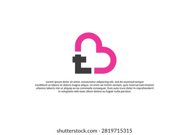 Letter T Heart Combination Logo Design Modern Creative Business Monogram