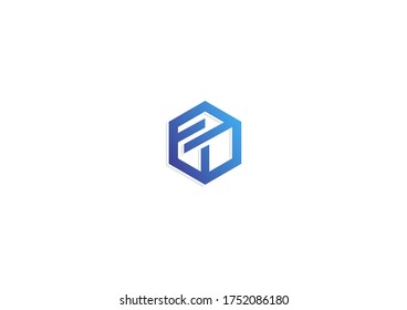 Letter T with Hexagon concept logo design