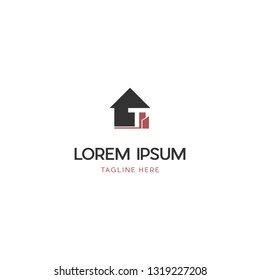 Letter T Home Building Vector Logo Design 