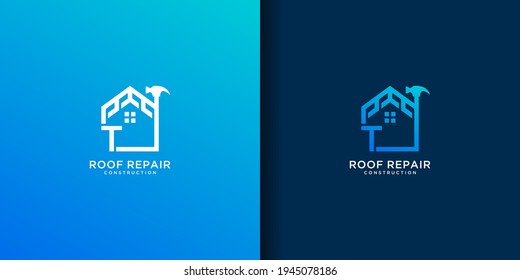 Letter t home roof repair logo
