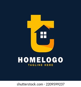 Letter T House Logo Design Template Inspiration, Vector Illustration.