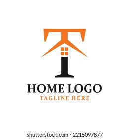 Letter T House Logo Design Template Inspiration, Vector Illustration.
