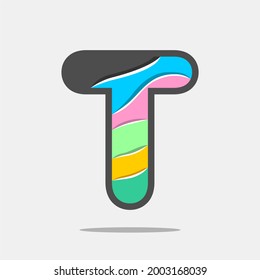 Letter T icon and logo template. New design and elegant typographic concept. Multy Colour. File EPS.