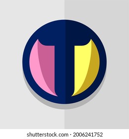Letter T icon and logo template. New design and elegant typographic concept. Two Colour. File EPS.