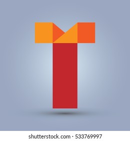 Letter T icon and logo template. Flat design and elegant typographic.