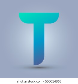 Letter T icon and logo template.  New design and elegant typographic concept. blue