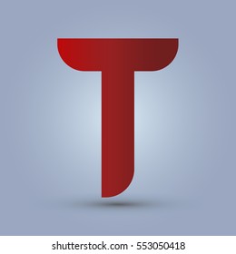 Letter T icon and logo template.  New design and elegant typographic concept. red