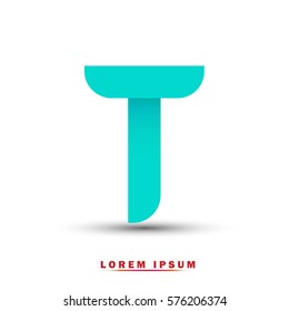 Letter T icon and logo template.  New design, elegant, and simple typographic . blue