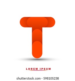 Letter T icon and logo template. elegant, and simple typographic. orange