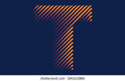 Letter T illustration, line art vector, logo T