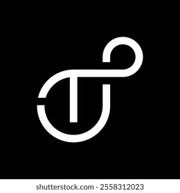 Letter T infinity creative line logo design