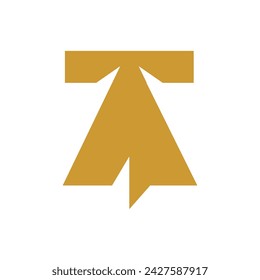 letter T initial with air craft logo design vector template