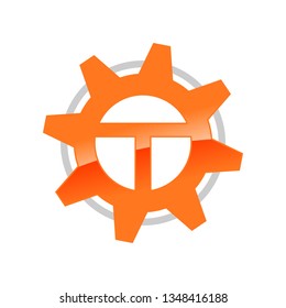 Letter T Initial Engineering Solution Symbol Design