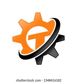 Letter T Initial Global Engineering Solution Symbol