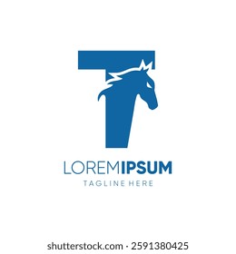 Letter T Initial Horse Logo Design Vector Icon Graphic Emblem Symbol Image Illustration 
