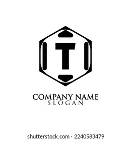 LETTER T INITIAL LOGO, WITH BLACK COLOR