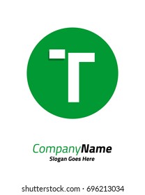 Letter T initial logo circle template vector 