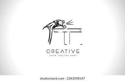 Letter T initial logo design templates