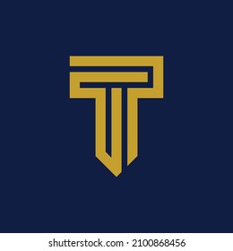 plantilla de vector de icono de logotipo inicial de letra T