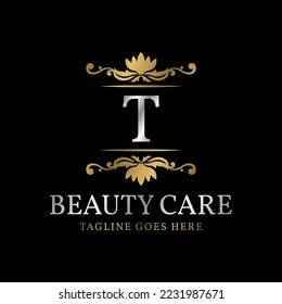 letter T initial luxury vector logo design