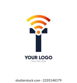 Letter T Initial Signal Logo Design Vector Icon Graphic Emblem Illustration 