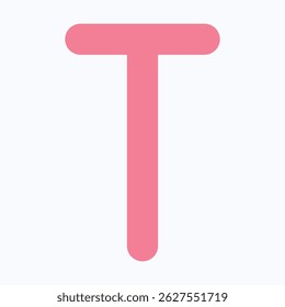 Letter T Isolated Vector Icon, Flat Style Isolated Vector Icon. 