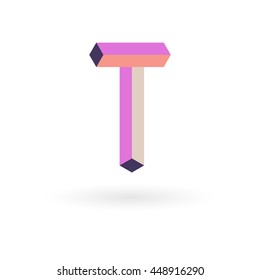 Letter T isometric logo design.