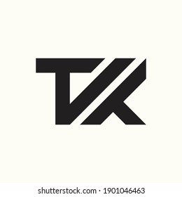 Letter T K black logo vector concept