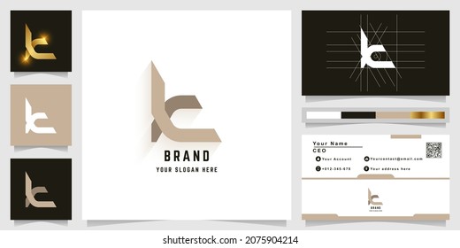 Letter t or k monogram logo with business card design