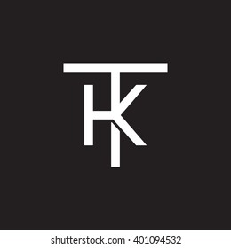 letter T and K monogram logo white black background