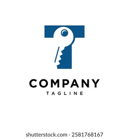 Letter T Key Logo Icon Vector