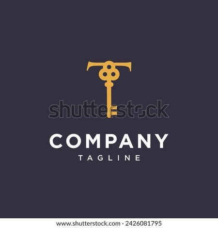 Letter T key logo icon vector template.eps