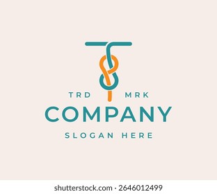 Letter T or T Knot Logo vector image