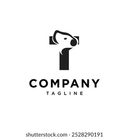 Letra T Vector de icono de logotipo de koala