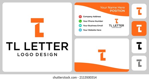 Letter T L monogram industry logo design with business card template.