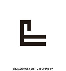 Letter t, L square geometric symbol simple logo vector